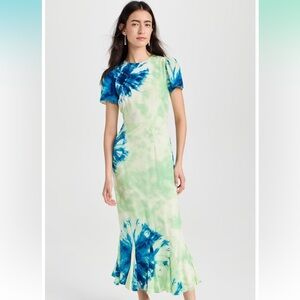 Rhode Blue and Green Tie-Dye Dress